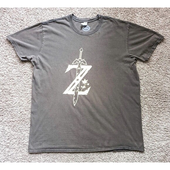 Nintendo Zelda Sword T-Shirt Men's XL Brown Short Sleeve - Picture 1 of 8